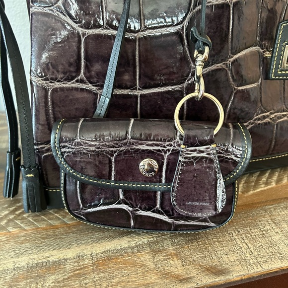 Dooney & Bourke Croco Leather Satchel - Picture 6 of 8
